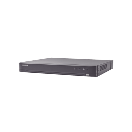 [IDS-7204HUHI-M1/A/XT] DVR 4 Canales TURBOHD + 4 Canales IP / 8 Megapixel (4K) / Audio de dos vías por Coaxitron / ACUSENSE / Reconocimiento Facial / 2 Bahías de Disco Duro / Salida de Video en 4K / H.265+